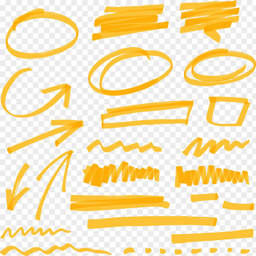 Yellow Graffiti Brushes Arrow Shape Illustration PNG