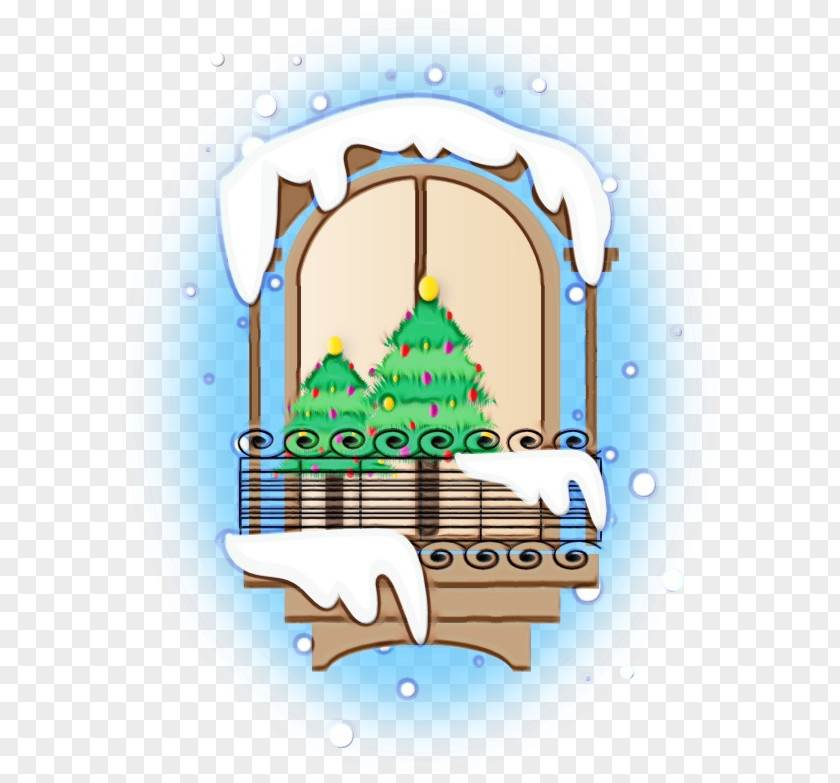 Art Architecture Christmas Tree Watercolor PNG