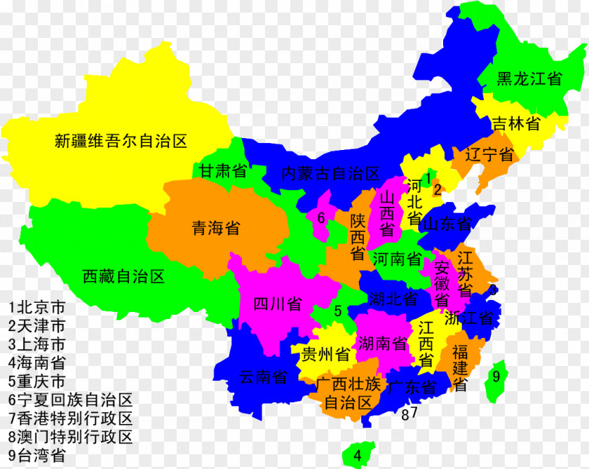China Provinces Of Mapa Polityczna PNG