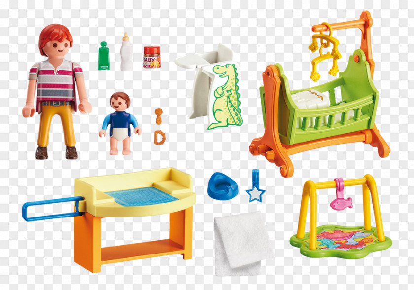 Toy Playmobil 6644 City Life Zoo Alligator With Babies Baby Room Cradle Dollhouse PNG