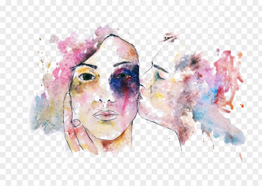 Woman Watercolor Painting Gender Violence Split Violencia & Género PNG