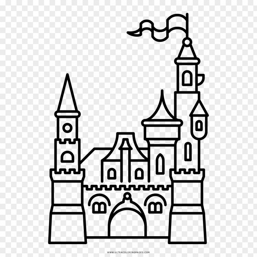 Castle Coloring Book Drawing Black And White Sand Art Play PNG