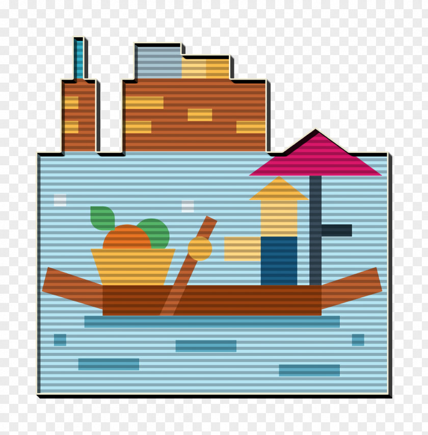 Floating Market Icon Thailand Pattaya PNG