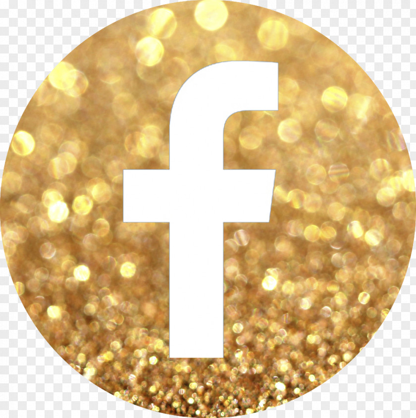 Gold Glitter Social Media Facebook Networking Service PNG