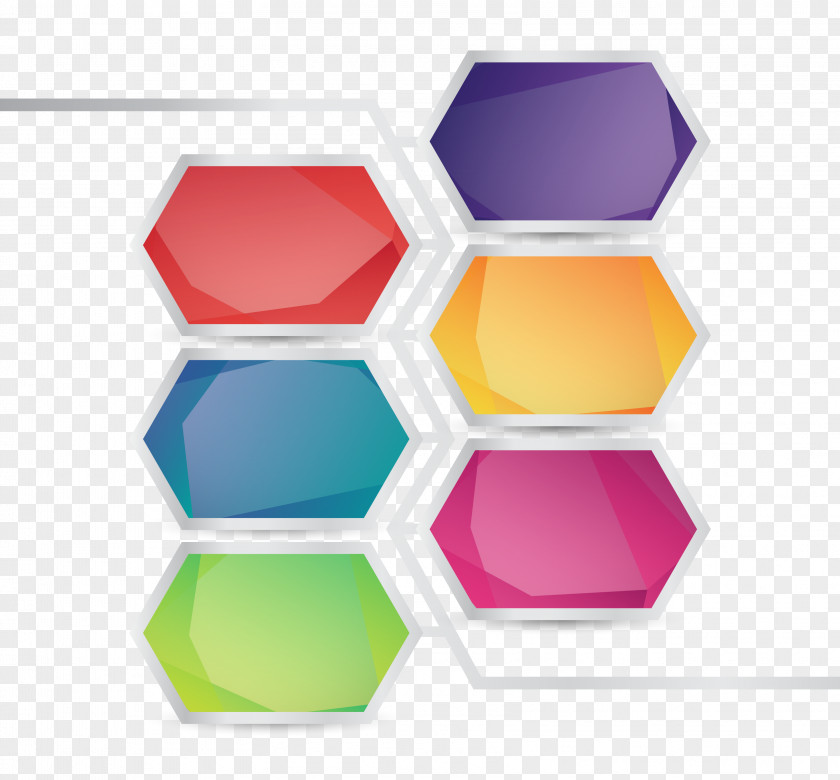 Color Polygon Border Block Chain Picture Infographic Template Download PNG