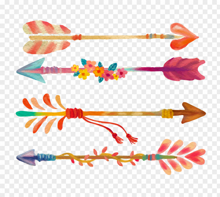 Hand Drawn Arrow Watercolor Painting Drawing PNG