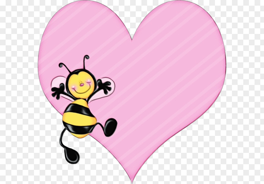 Insects Pollinator Heart Character Cartoon PNG