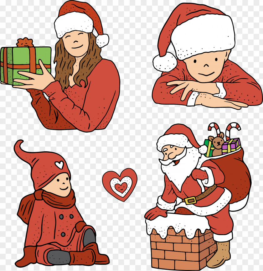 Vector Hand-painted Santa Claus Euclidean Illustration PNG