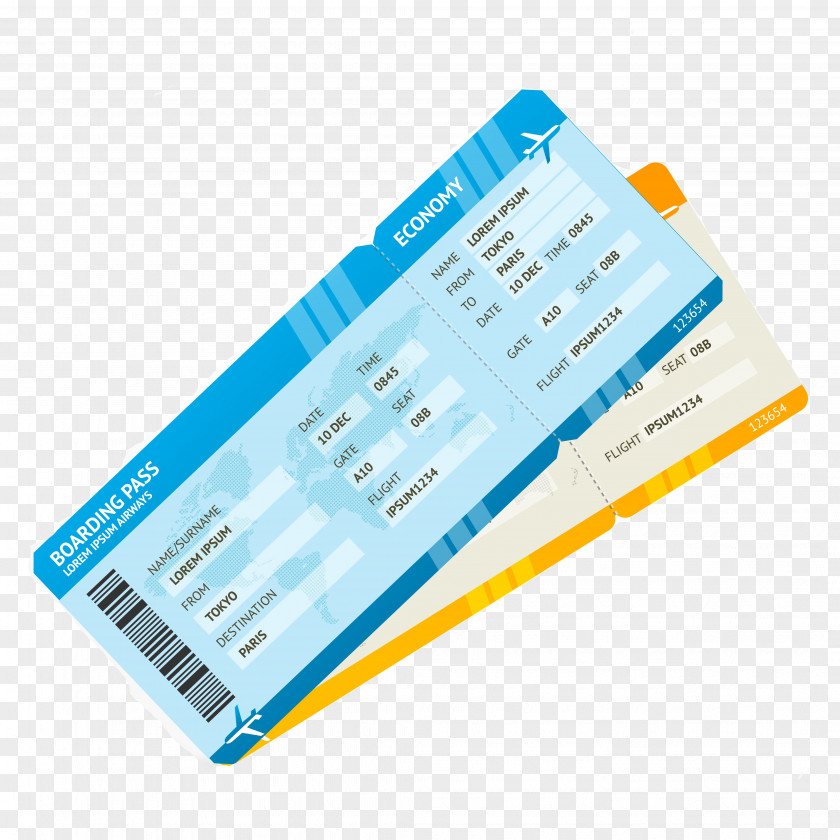 Airplane Air Travel Flight Airline Ticket Boarding Pass PNG
