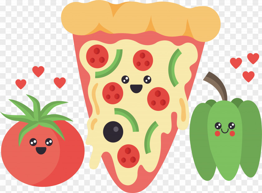 Cartoon Pizza Garnish Nice Slice Ingredient Illustration PNG
