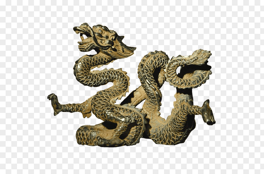 Brass Serpent 01504 Dragon Statue PNG