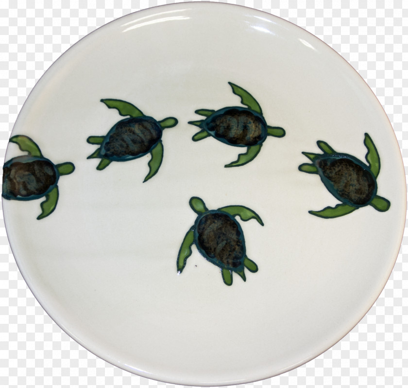 Hand-painted Banana Patch Studio Celadon Sea Turtle Pottery PNG