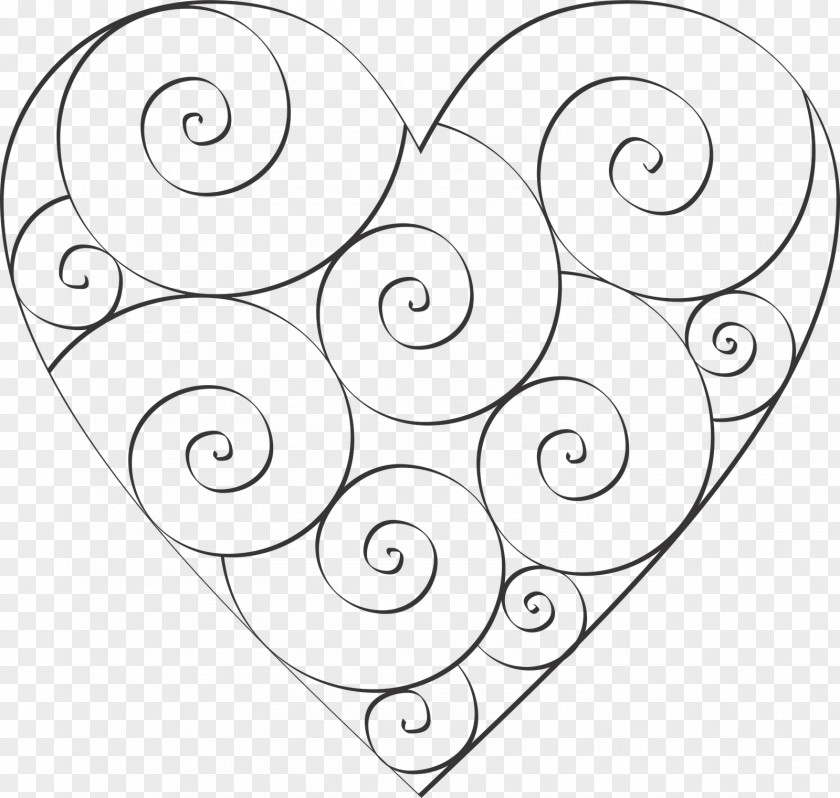 Heart Coloring Book Doodle Valentine's Day PNG