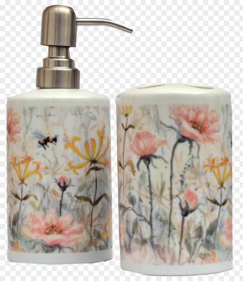 Honeysuckle Soap Dispenser Bathroom Flower Rose PNG