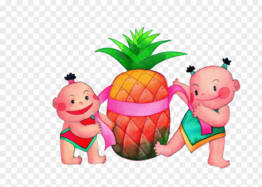 The Baby Pineapple Cartoon Chinese New Year Illustration PNG