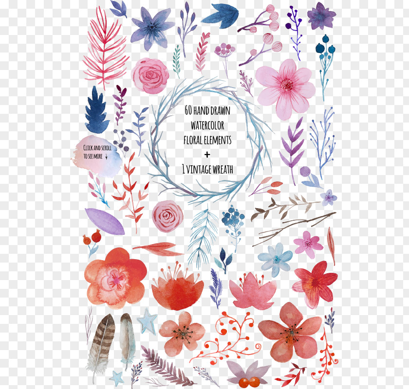 Watercolor Flowers Adobe Illustrator Flower PNG