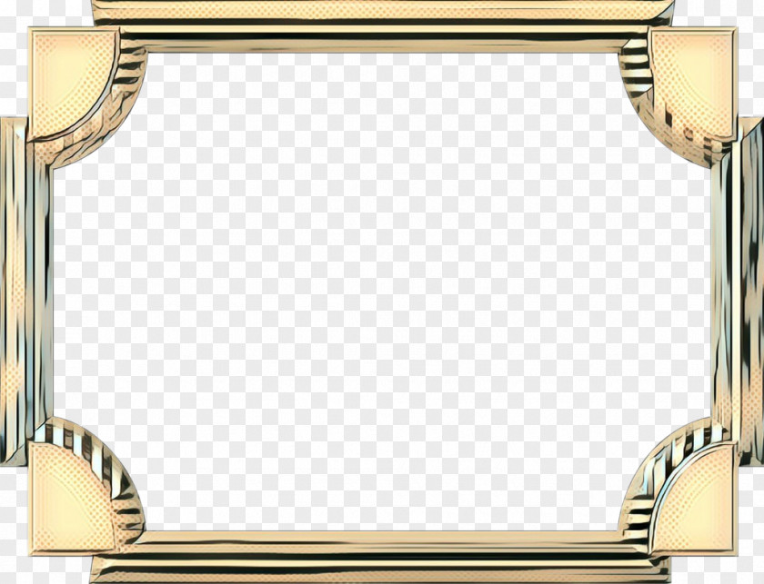 Brass Rectangle Retro Frame PNG