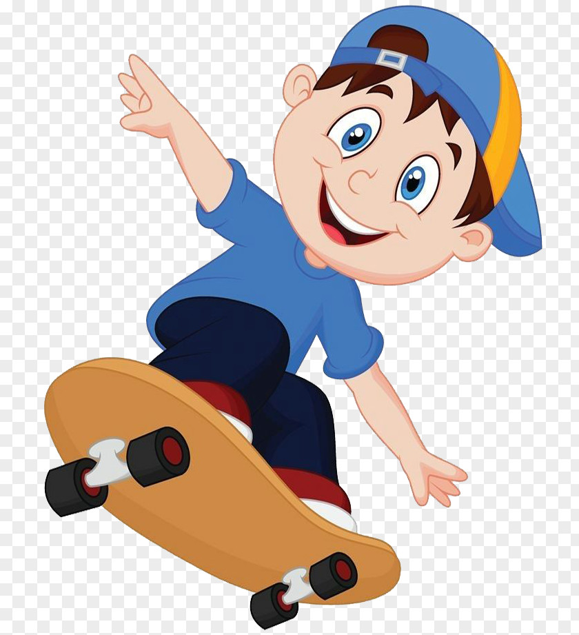 Fun Skateboarding Cartoon Clip Art PNG