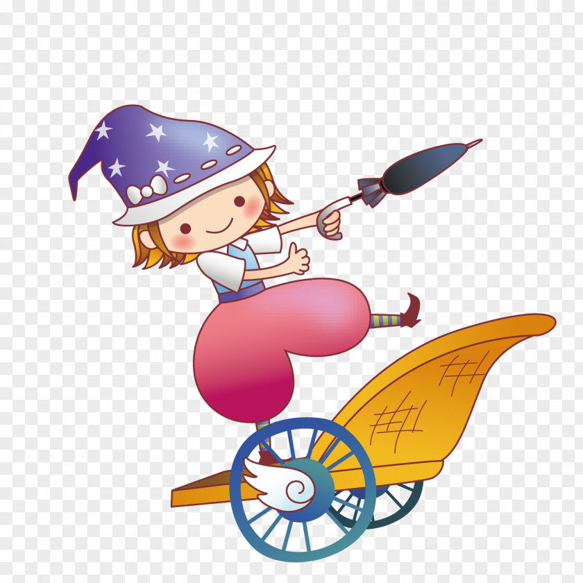 Take An Umbrella By Car Witch Illustration PNG