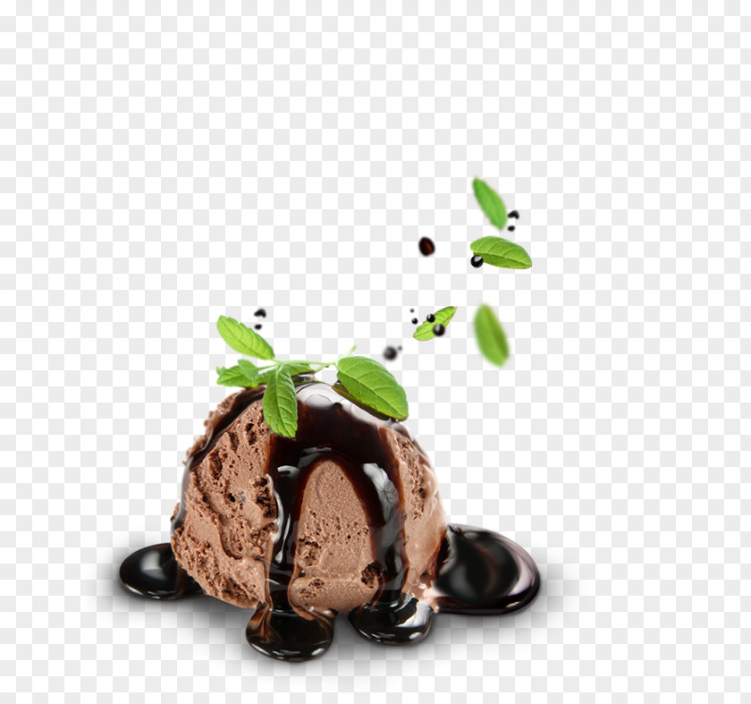 Spherical Ice Cream Chocolate Cone Syrup PNG