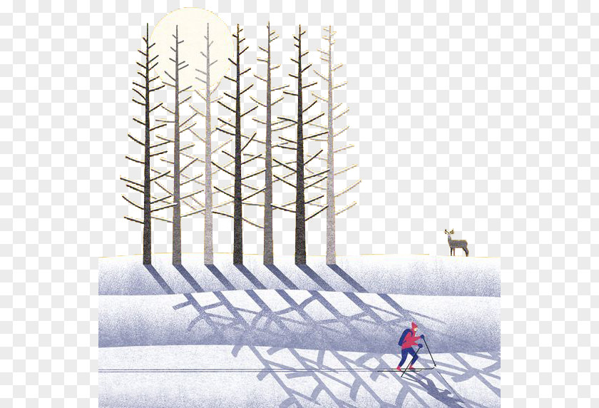 Snow Skiing Teenager Drawing Art Illustration PNG