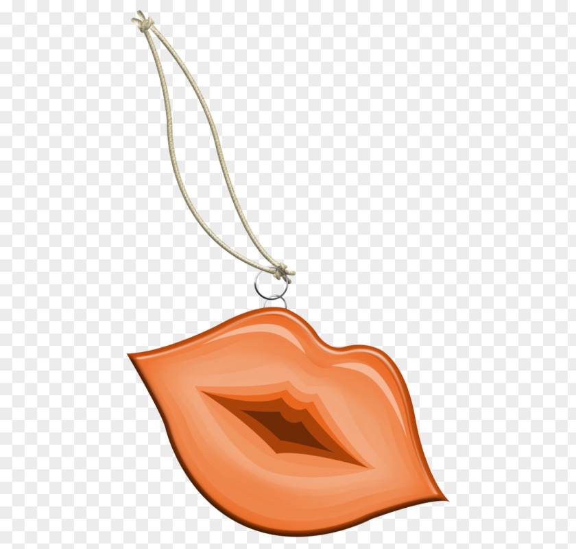 Orange Lips Lipstick Necklace Ornaments Lip Gloss Mouth PNG