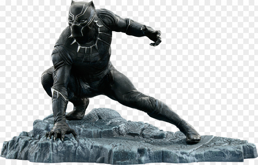 Panther Black Statue Captain America Punisher Marvel Cinematic Universe PNG