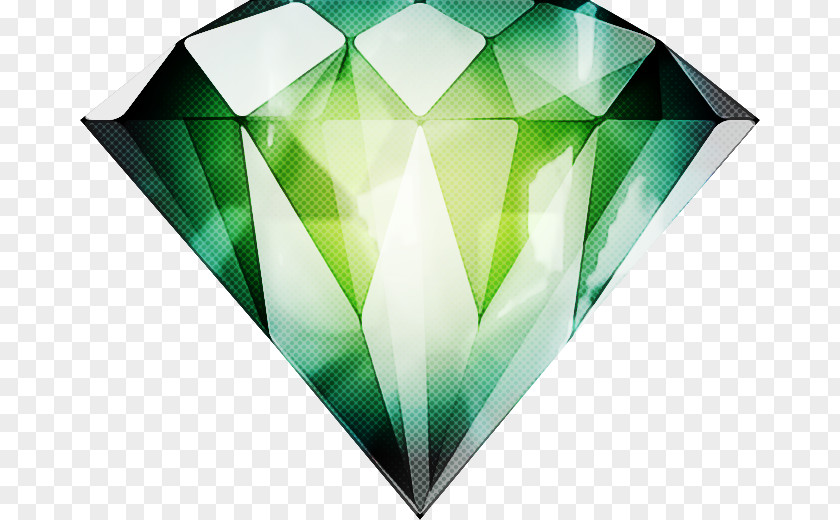 Symmetry Crystal Green Background PNG