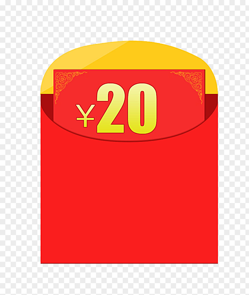 20 Yuan Red Envelope Letter PNG