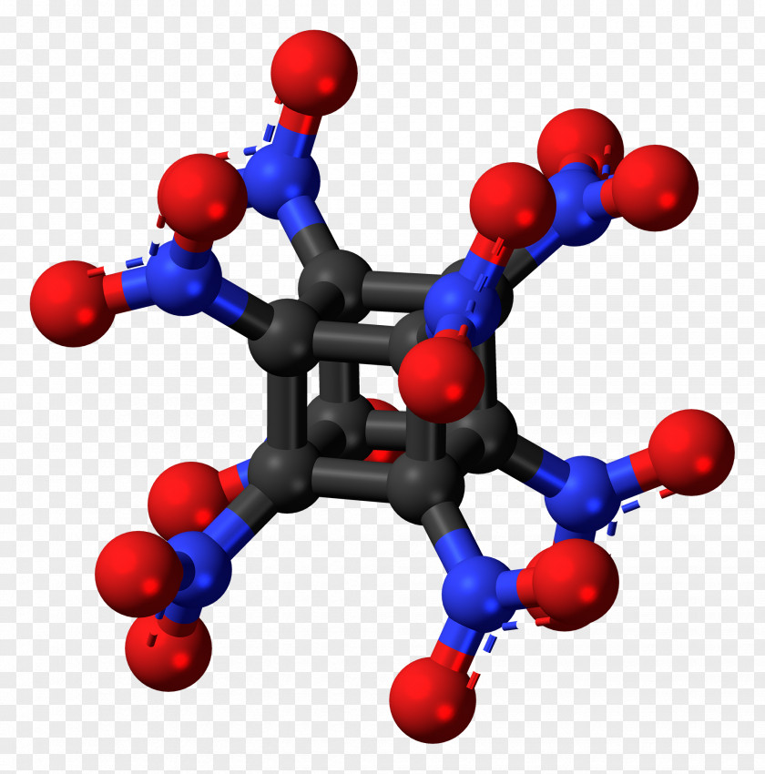 Chemistry Octanitrocubane Molecule Heptanitrocubane Ball-and-stick Model Explosive Material PNG
