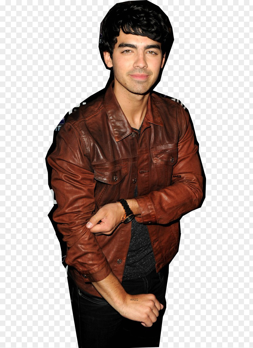 Danielle Deleasa Joe Jonas Leather Jacket Muscle PNG