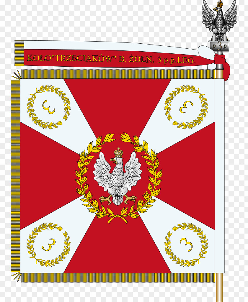 Flag Border Poland Second Polish Republic 3rd Legions' Infantry Regiment Military Colours, Standards And Guidons PNG