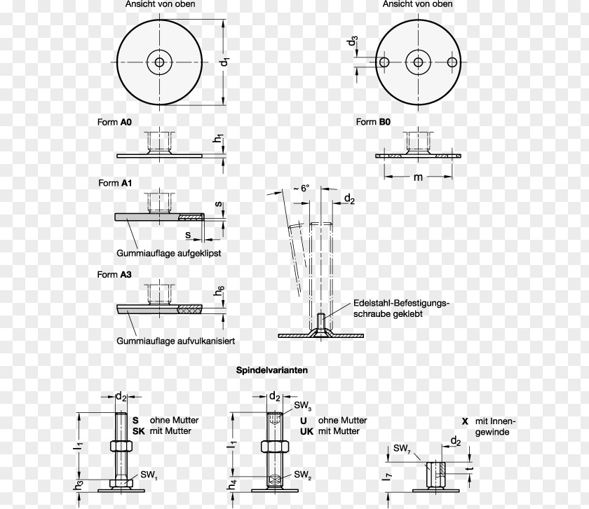 Iso 4032 Technical Drawing Maskinskor Screw Interchangeable Parts Edelstaal PNG