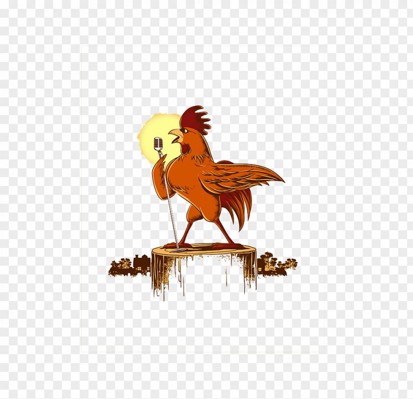 Singing Rooster Chicken Drawing Art Illustration PNG