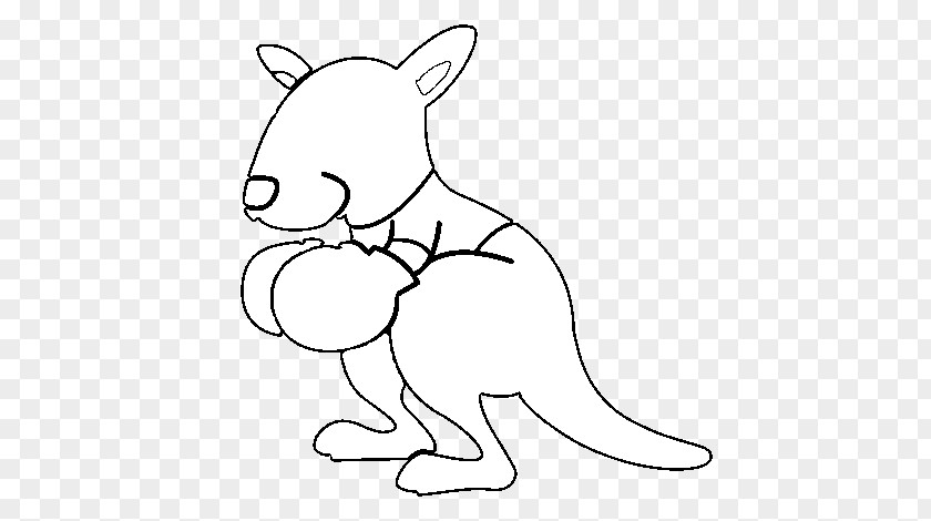 Kangaroo Red Boxing Drawing Coloring Book PNG