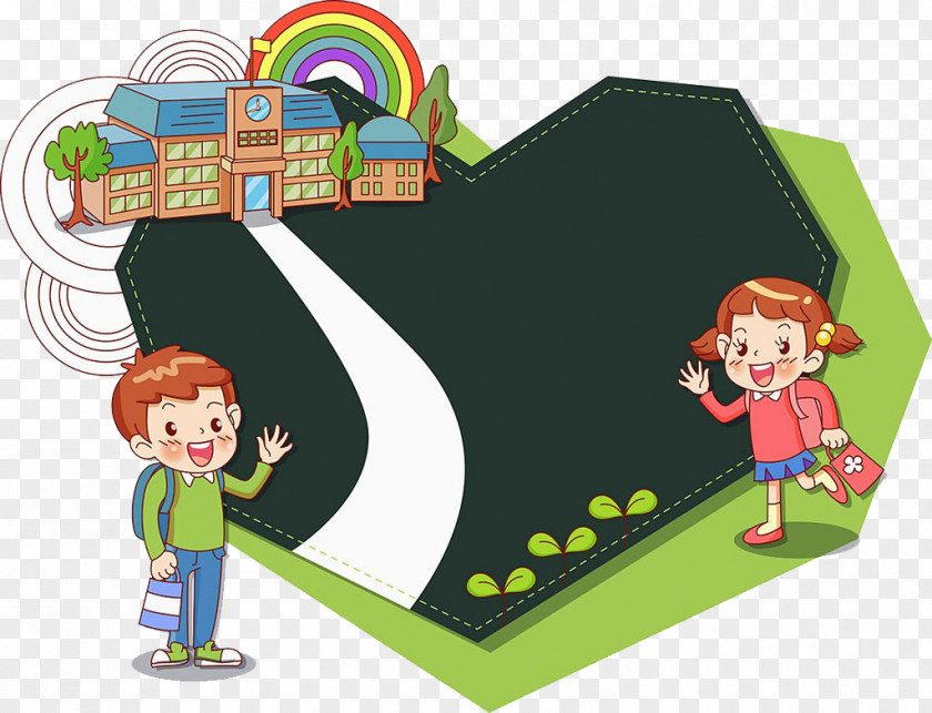 Children Go To School Cartoon Child Illustration PNG