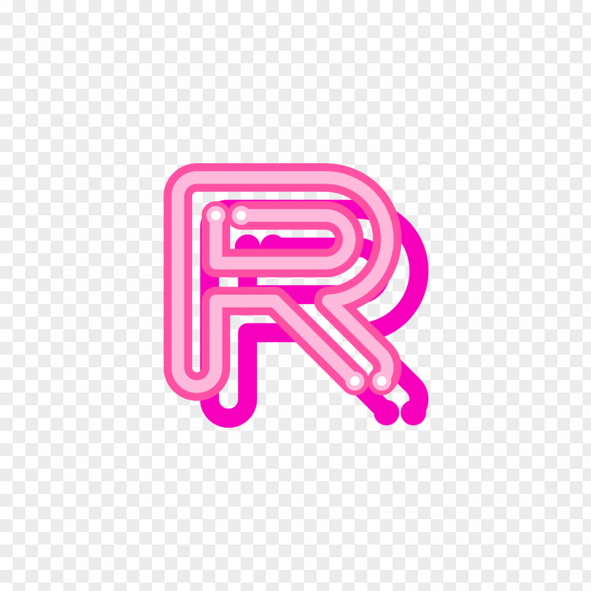 Red Uppercase Fluorescent Letter R Logo Font PNG