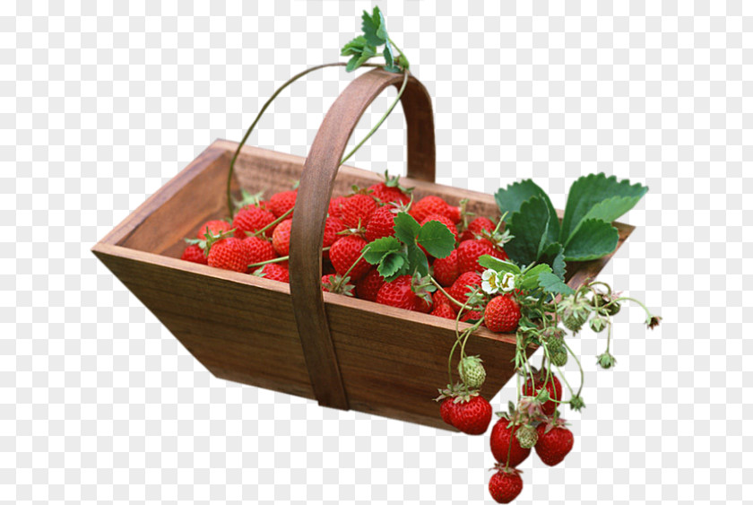 Strawberry Fruit Balsamic Vinegar Basket PNG