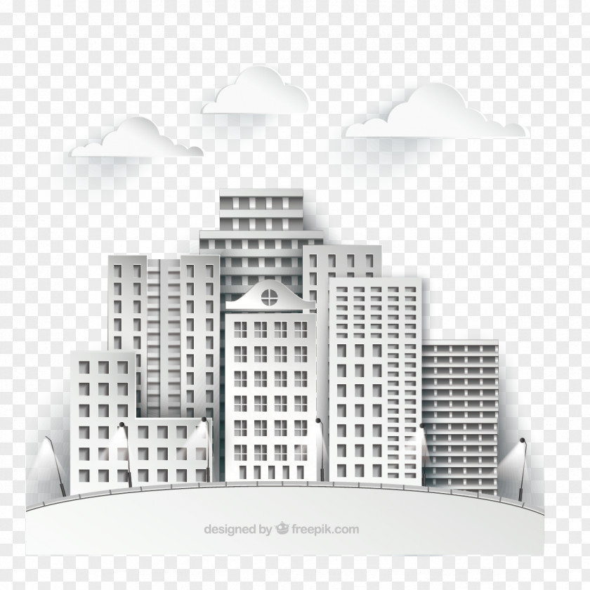 Vector Construction And Clouds Building PNG