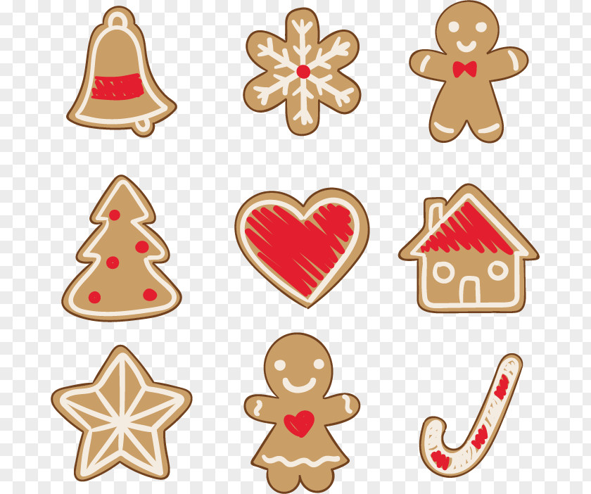 Biscuits Nine People Lebkuchen Christmas Ornament Gingerbread Biscuit Clip Art PNG