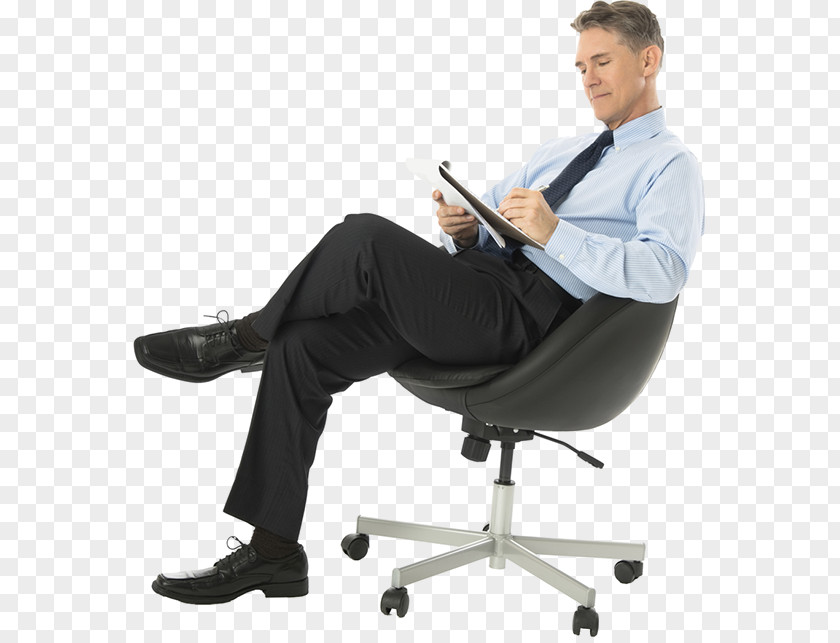 Men Business Sitting Desk PNG