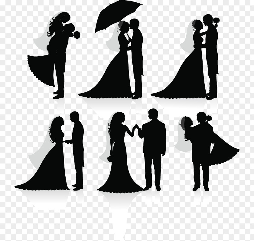 Silhouette Vector Material Wedding, Wedding Invitation Bridegroom PNG