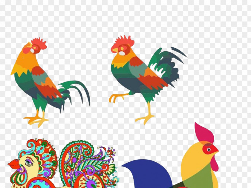 Chicken Collection Elements Rooster Chinese New Year PNG
