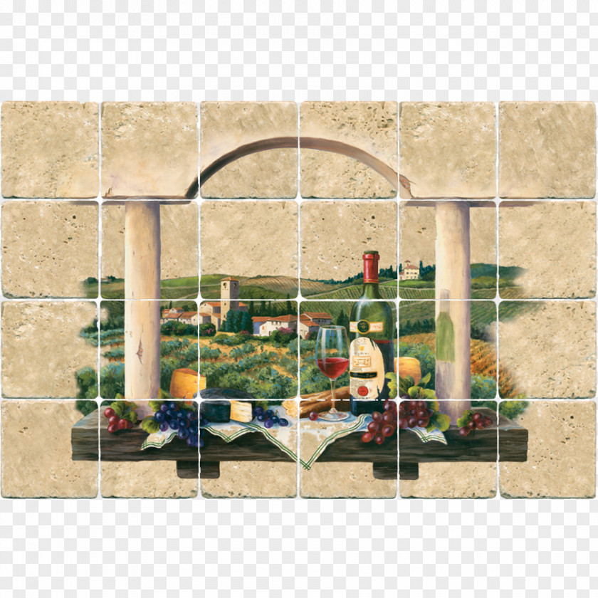 Tuscan Wall Mural Tile Art Kitchen PNG