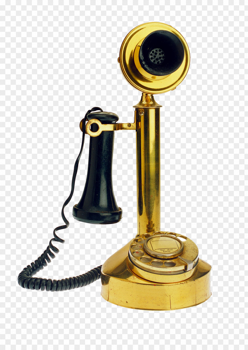 Vintage Gold Phone Telephone Antique PNG
