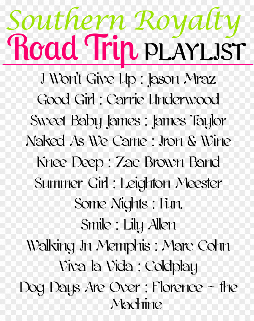 Road Trip Song Travel Playlist Thompson Square PNG