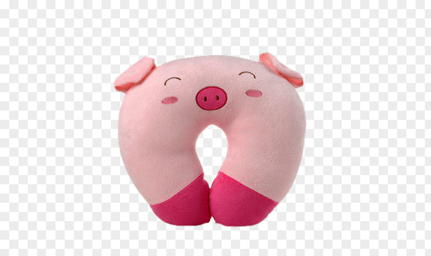 U-pillow Pink Pig Throw Pillow Domestic Cushion Neck PNG