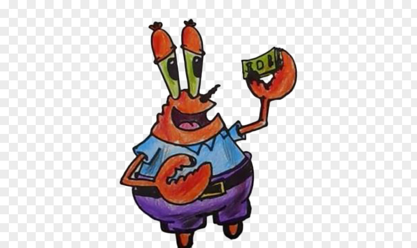 Hand-painted Version Of The Crab Owner Took Money Mr. Krabs Patrick Star Gary Squidward Tentacles Plankton And Karen PNG