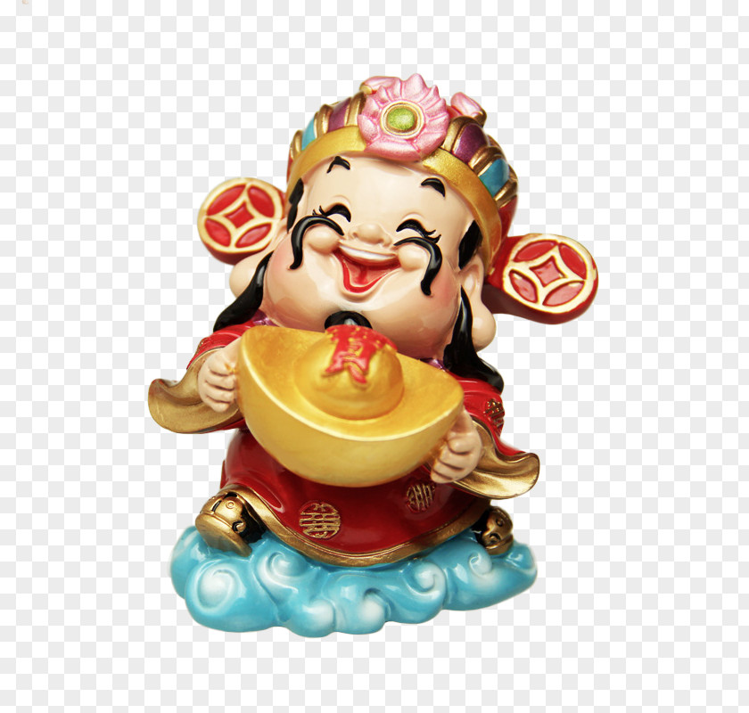 Q Version Doll Ornaments Decorations Gold Ingot God Of Wealth Caishen Q-version Sanxing Icon PNG