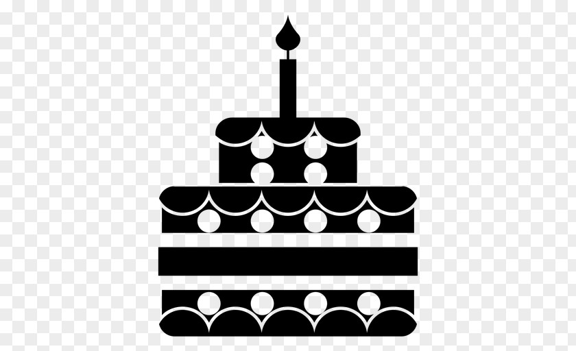 Silhouette Birthday Cake PNG